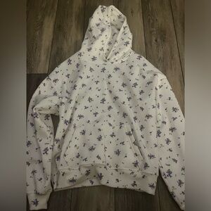 Aeropostale White Hoodie with Purple Floral Design
